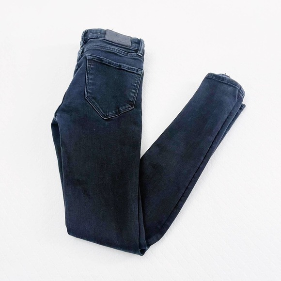 All Saints Distressed Skinny Black Faded Denim SZ26 - Picture 3 of 9